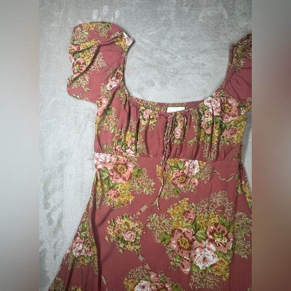 Auguste the Label Bonnie Beachside Floral Peach Pink Yellow Green Mini Dress 4 - Picture 4 of 16